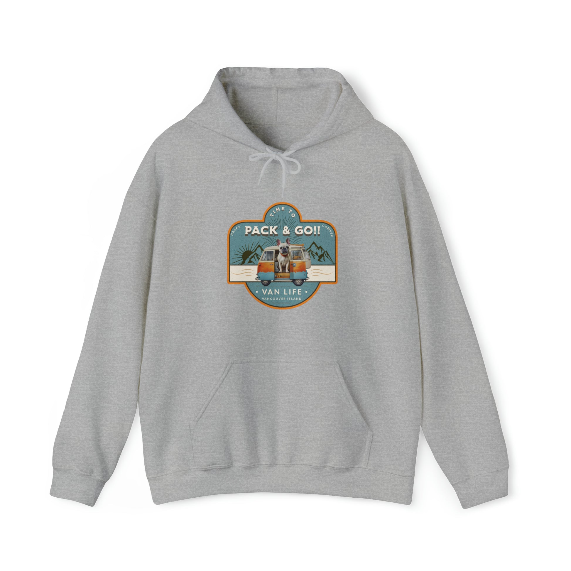 "Time to Pack & Go - Vancouver Island" - Unisex Heavy Blend™ Hooded Sweatshirt - French Boston