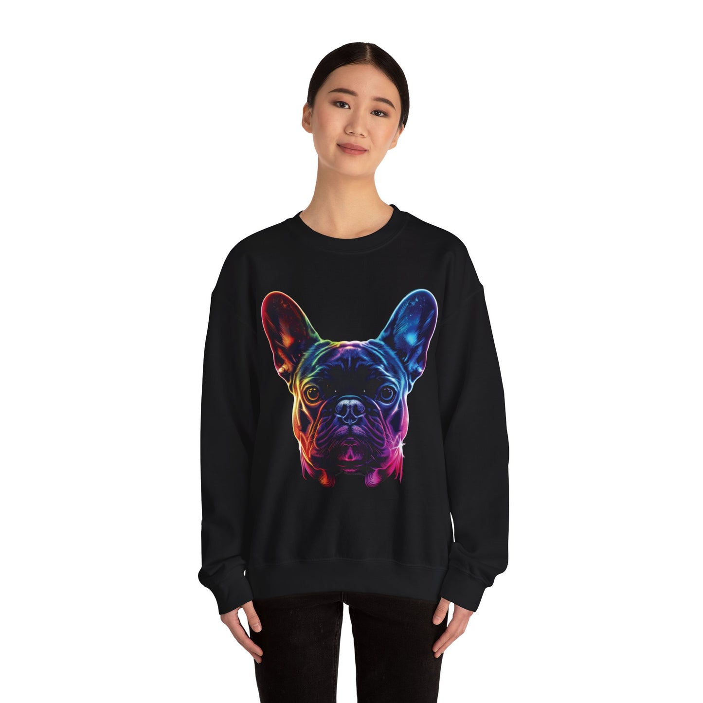 Neon French Bulldog Themed Sweatshirt - French Boston