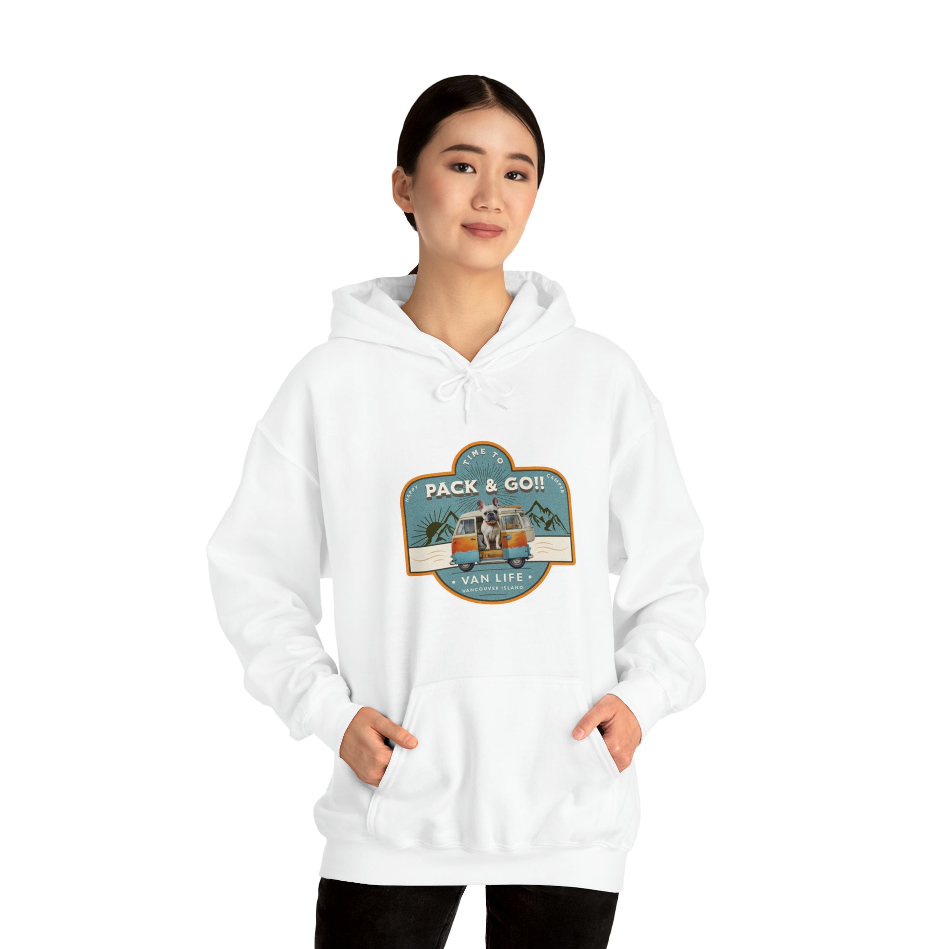 "Time to Pack & Go - Vancouver Island" - Unisex Heavy Blend™ Hooded Sweatshirt - French Boston