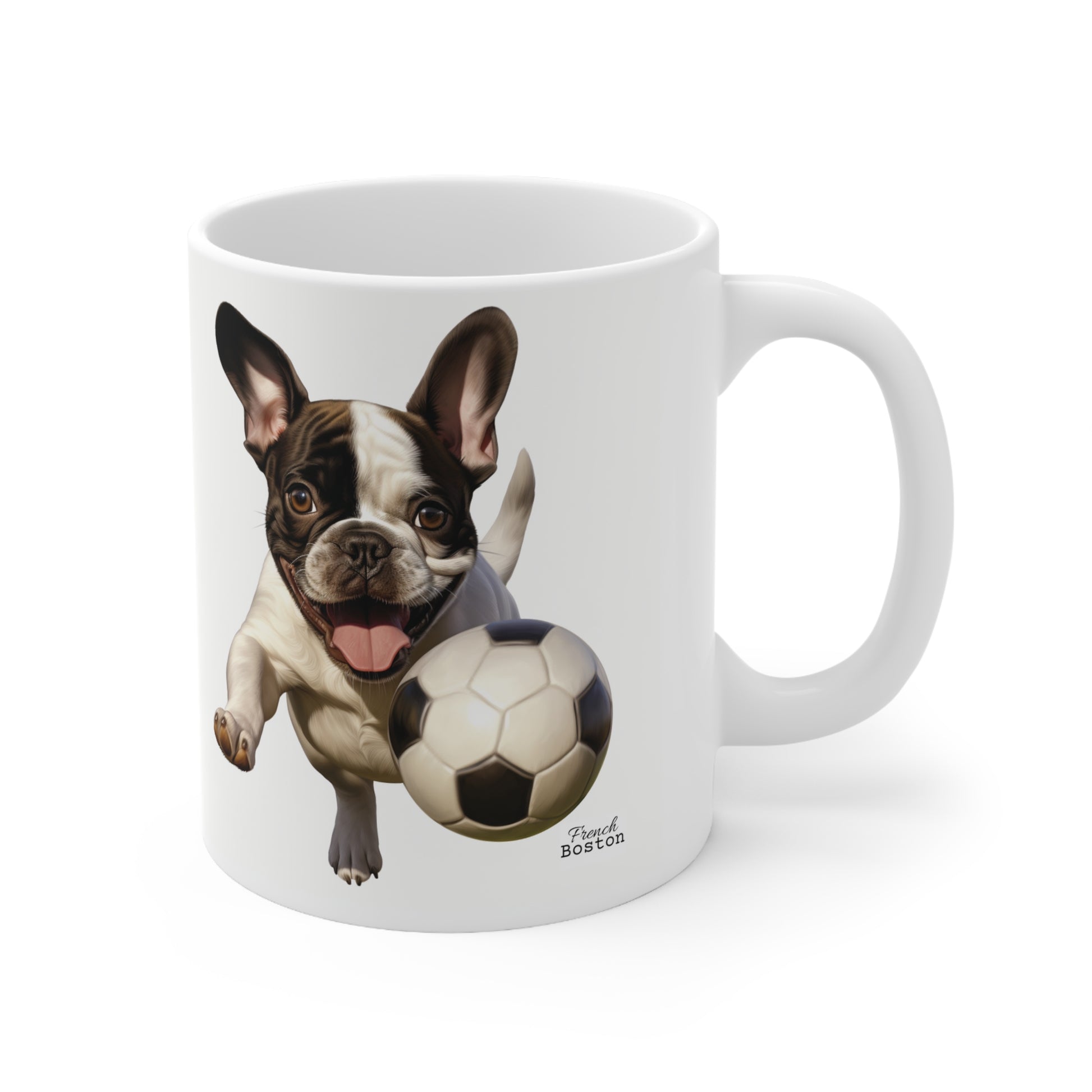 "Proud Soccer Mom" French Boston playing Football Coffee Mug 11oz - French Boston