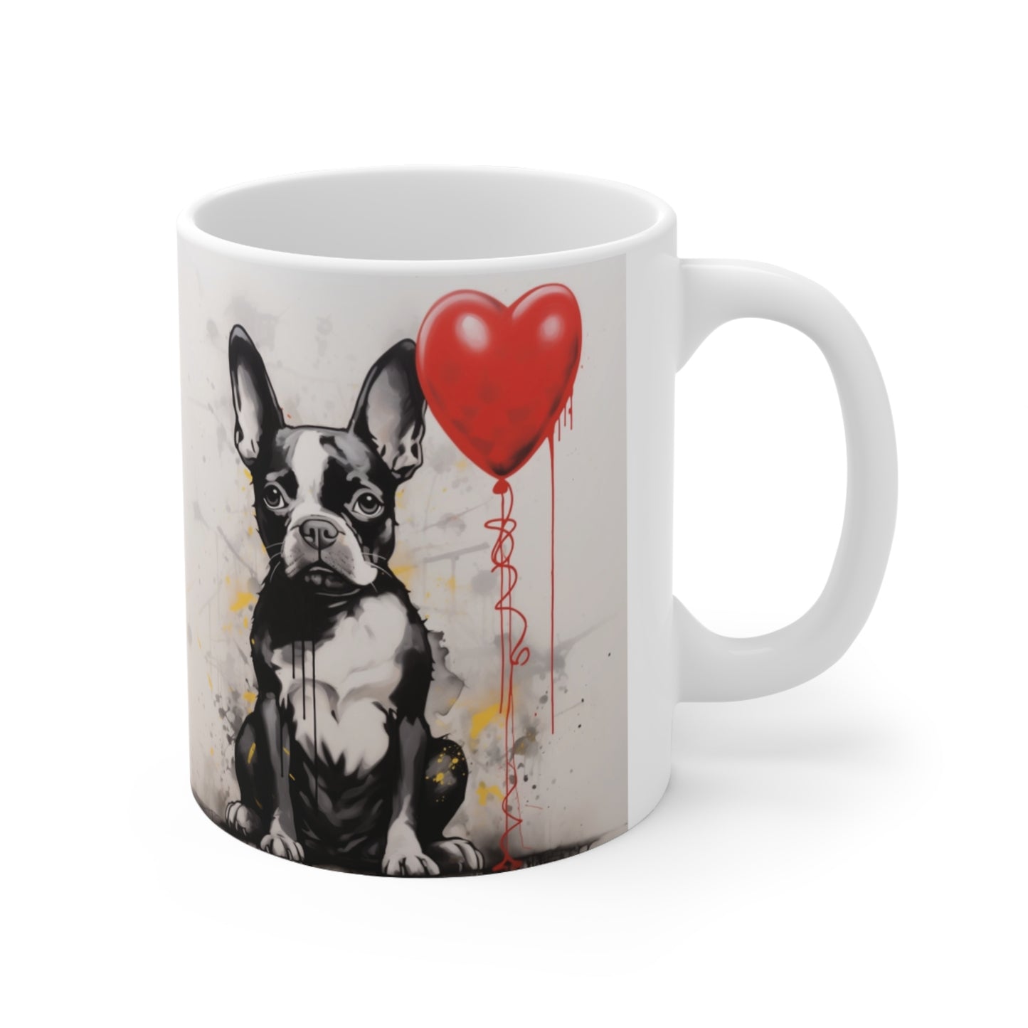 Boston Terrier Themed Banksy Mug - French Boston Design Coffee Mug 11oz - French Boston