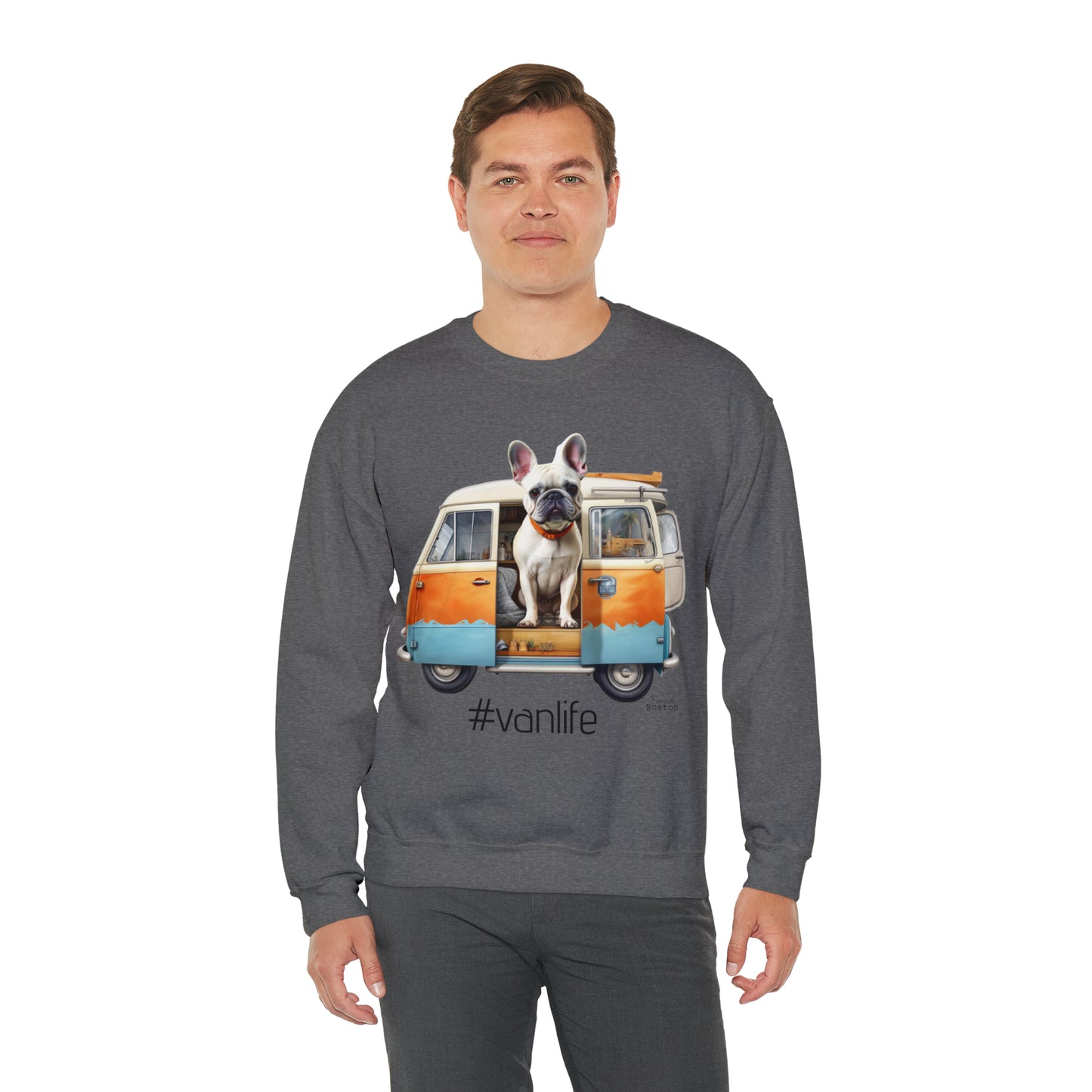 French Boston #Vanlife Unisex Crewneck Sweatshirt - French Boston