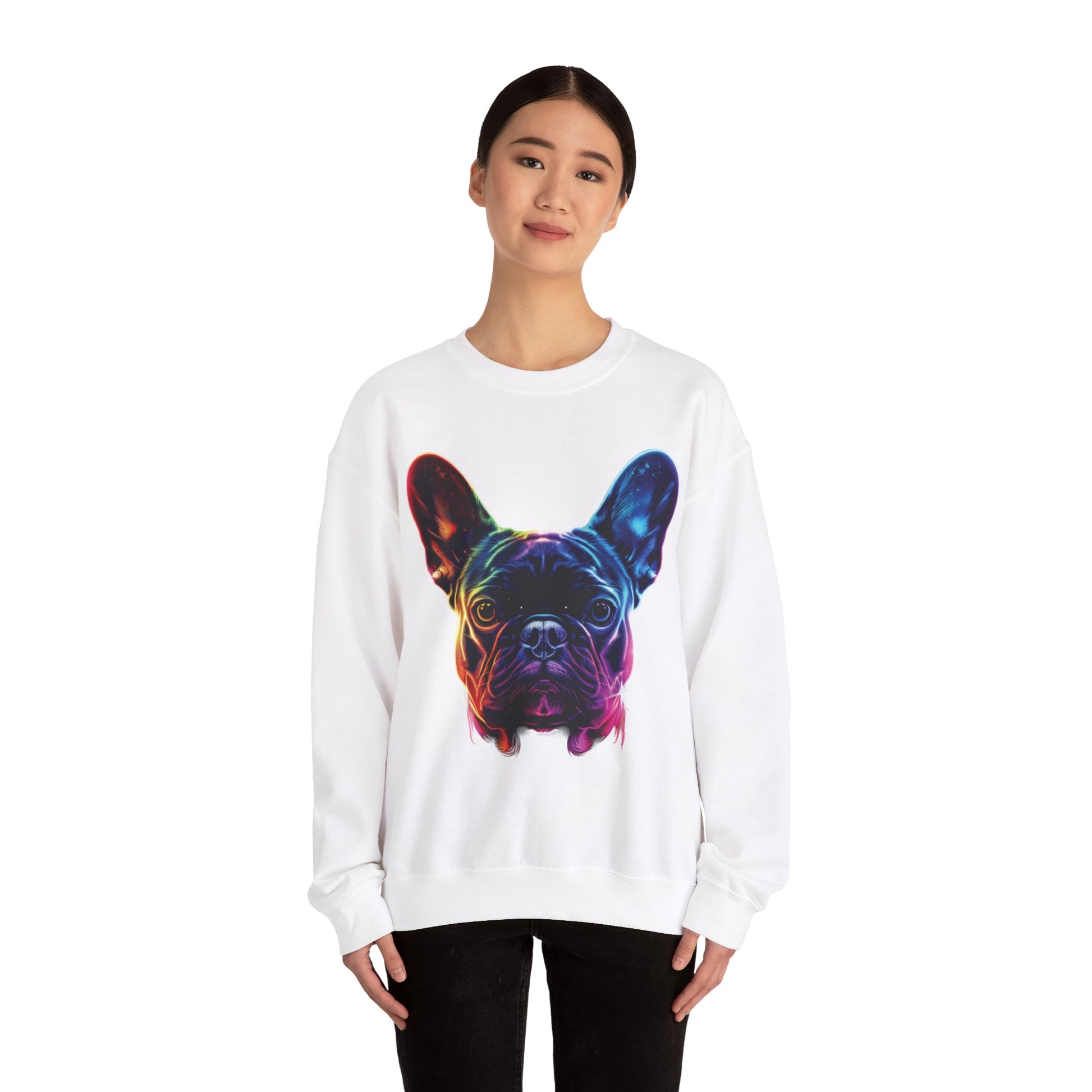 Neon French Bulldog Themed Sweatshirt - French Boston