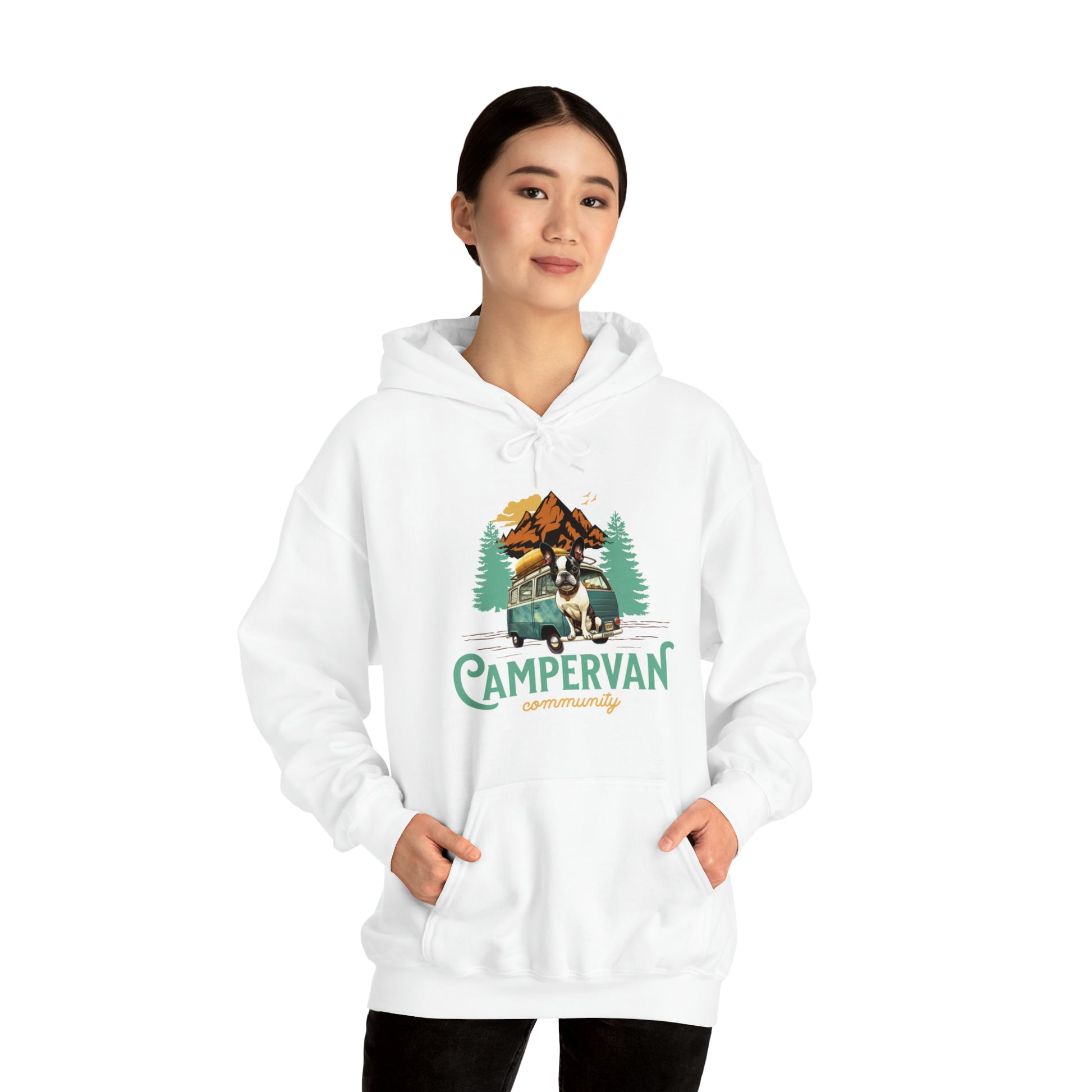 "Campervan Community" - French Boston Unisex Heavy Blend™ Hooded Sweatshirt - French Boston