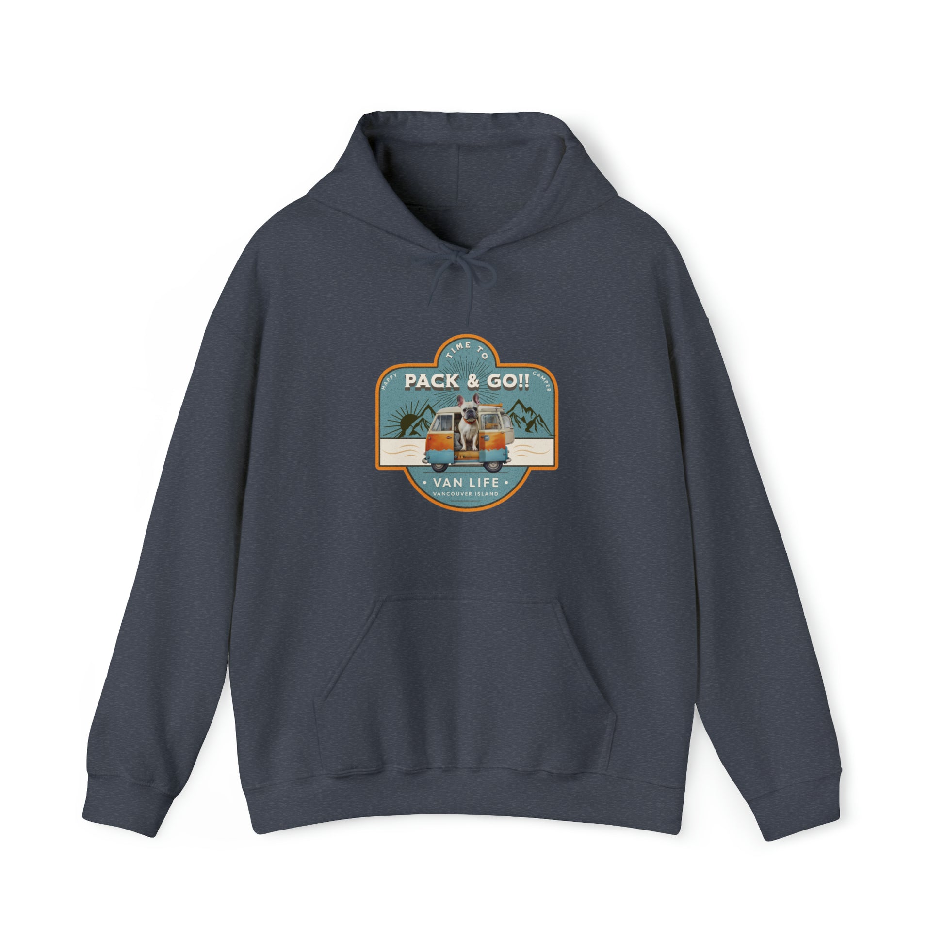 "Time to Pack & Go - Vancouver Island" - Unisex Heavy Blend™ Hooded Sweatshirt - French Boston