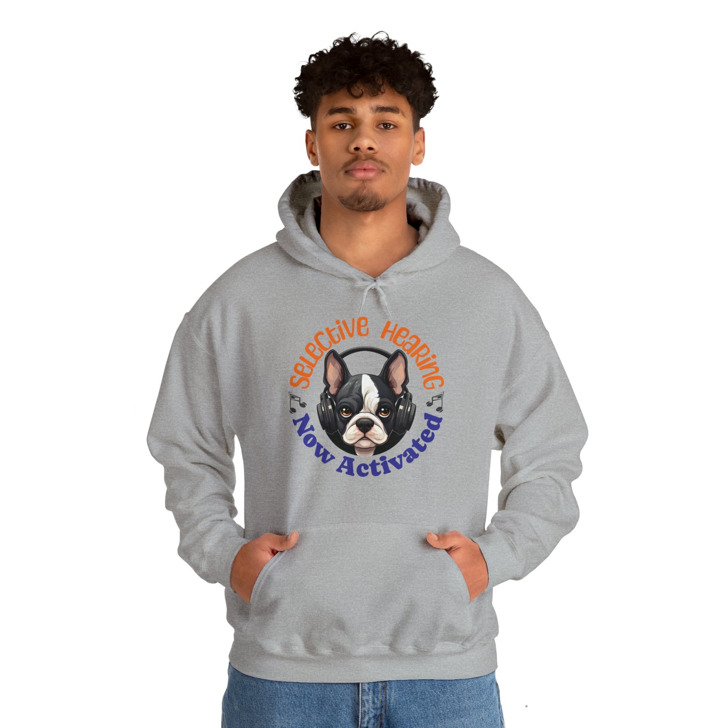 "Selective Hearing Now Activated" - Unisex Heavy Blend™ Hooded Sweatshirt - French Boston