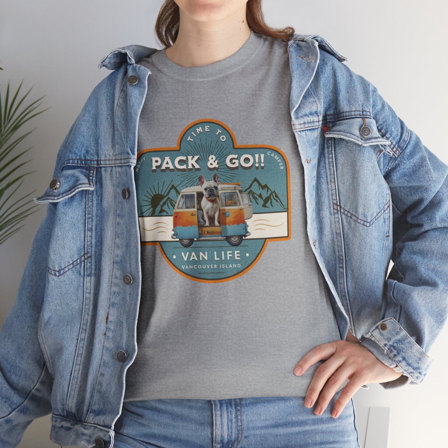 "Time to Pack & Go - Vancouver Island" French Boston T-Shirt - 100% Cotton