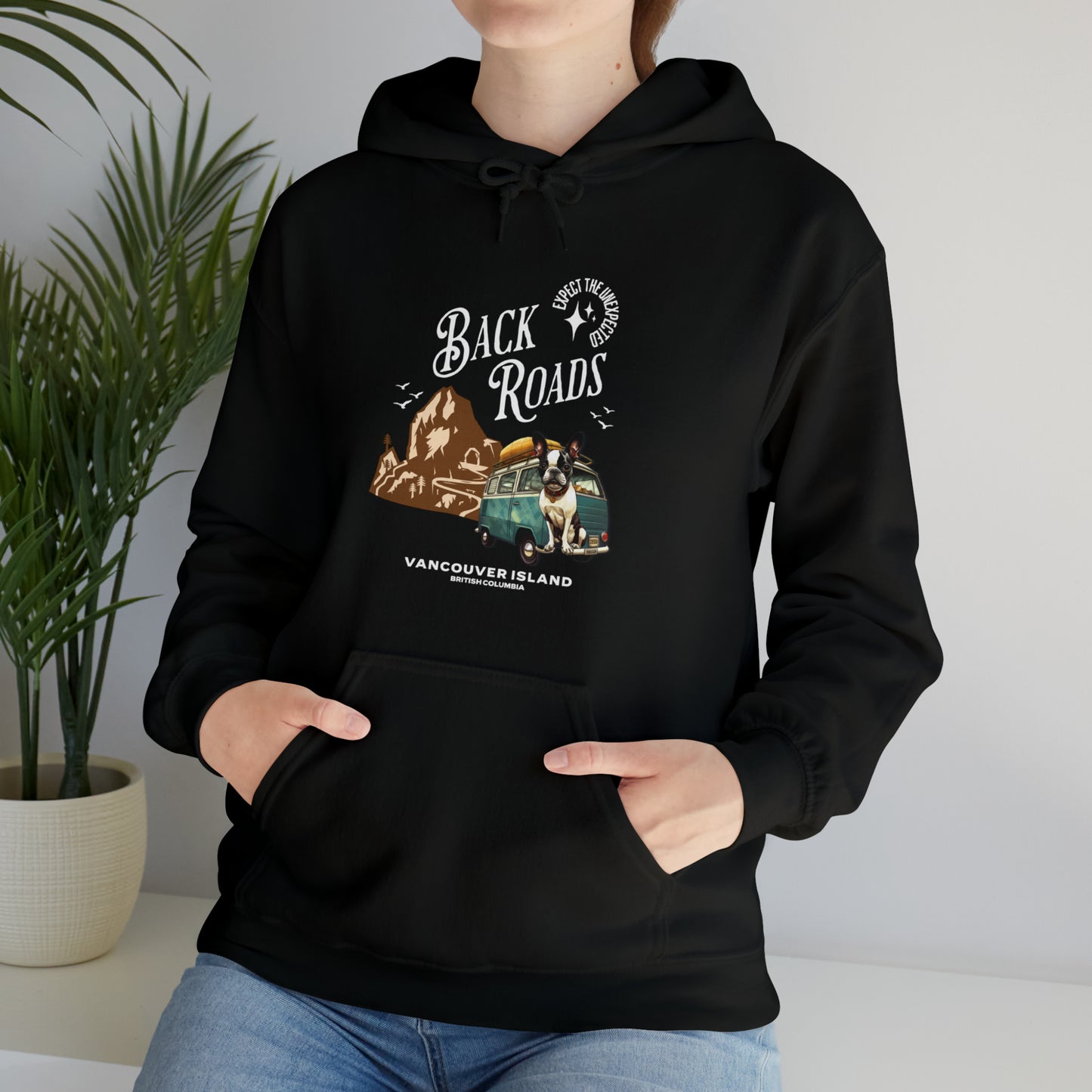 "Back Roads Vancouver Island - Expect the Unexpected" - Unisex Heavy Blend™ Hooded Sweatshirt - French Boston