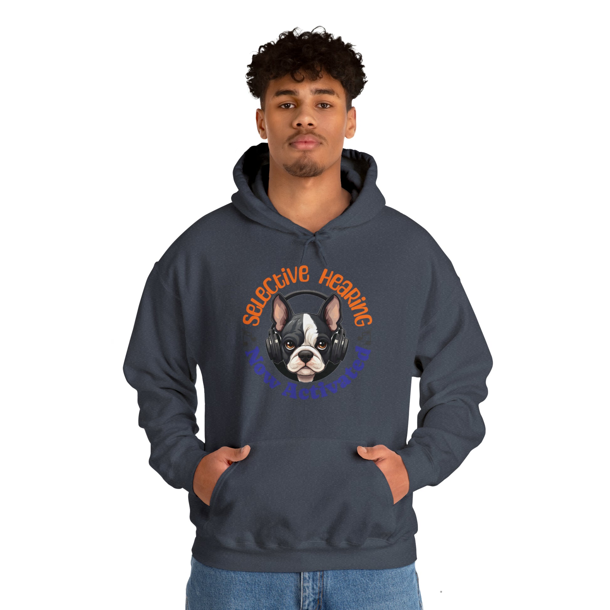 "Selective Hearing Now Activated" - Unisex Heavy Blend™ Hooded Sweatshirt - French Boston