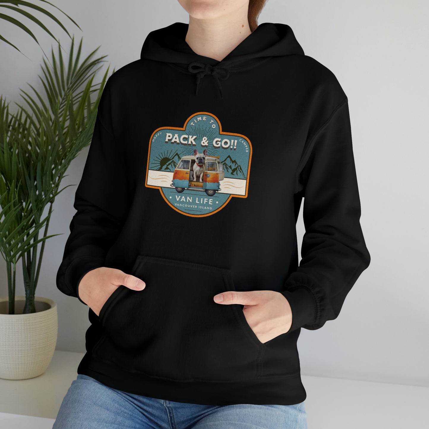 "Time to Pack & Go - Vancouver Island" - Unisex Heavy Blend™ Hooded Sweatshirt - French Boston