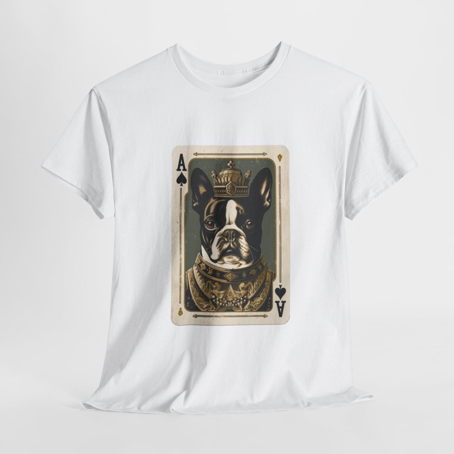 Boston Terrier Playing Card - French Boston Design T-Shirt - 100% Cotton