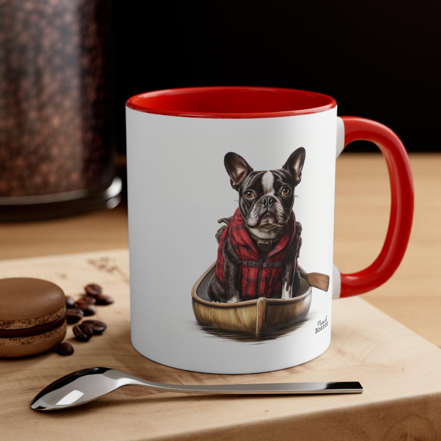 Boston Terrier in Canoe Mug - French Boston