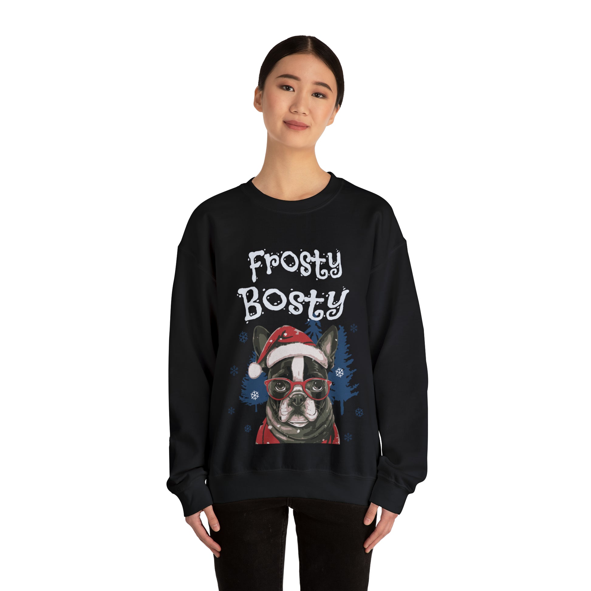 "Frosty Bosty" Christmas Unisex Crewneck Sweatshirt - French Boston