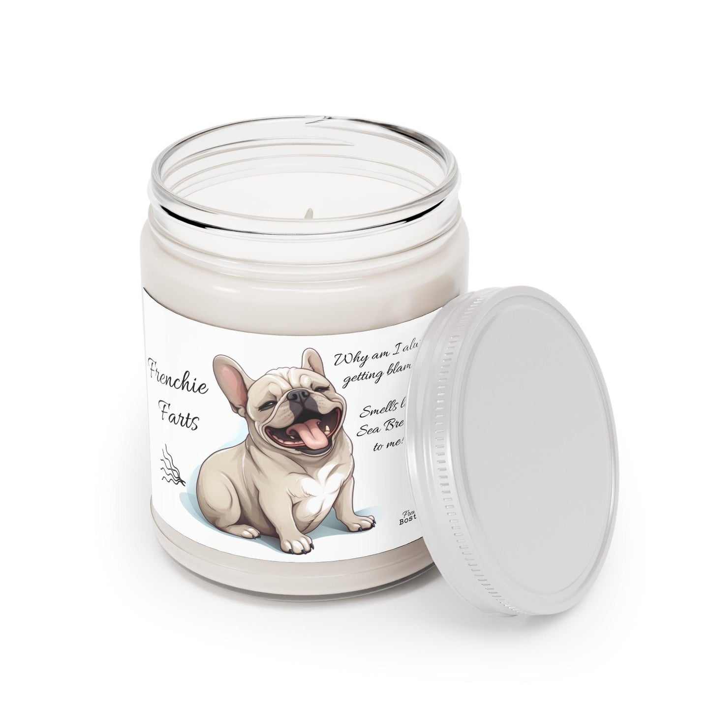 Frenchie Farts Scented Soy Candle, 9oz - "Why do they always blame me!...." 3 Scent Options - French Boston