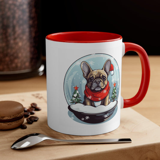 Snowglobe French Bulldog Holiday Mug - French Boston