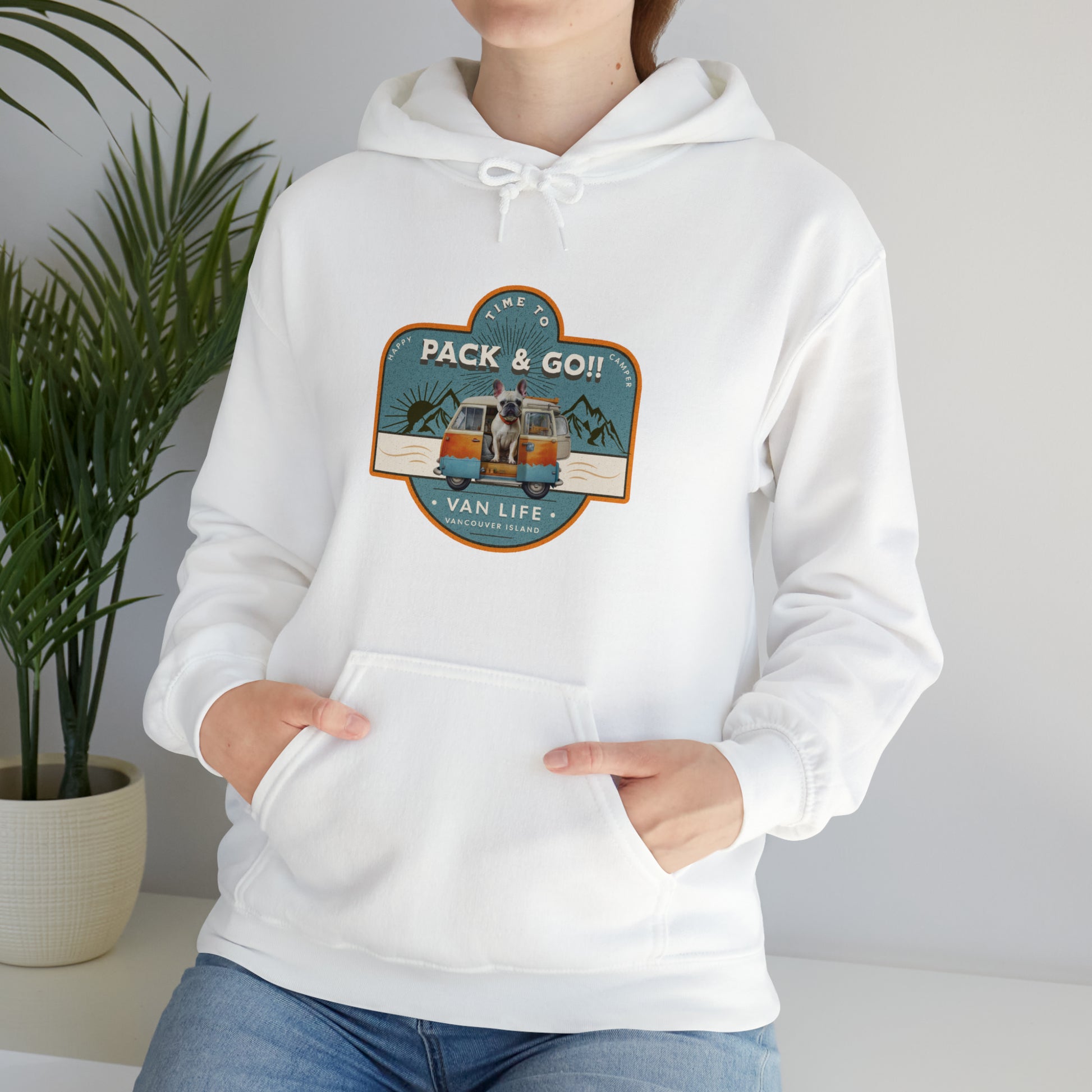 "Time to Pack & Go - Vancouver Island" - Unisex Heavy Blend™ Hooded Sweatshirt - French Boston