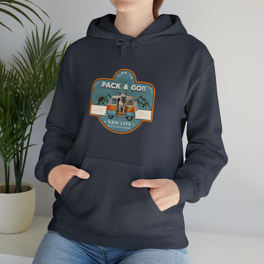 "Time to Pack & Go - Vancouver Island" - Unisex Heavy Blend™ Hooded Sweatshirt - French Boston