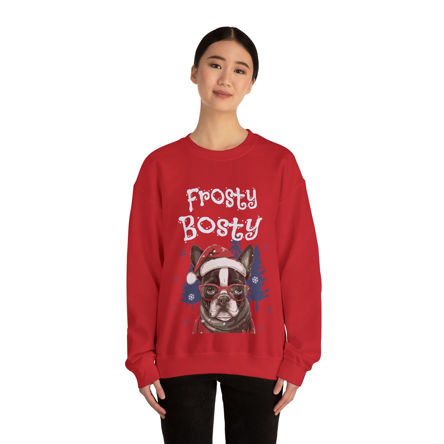 "Frosty Bosty" Christmas Unisex Crewneck Sweatshirt - French Boston