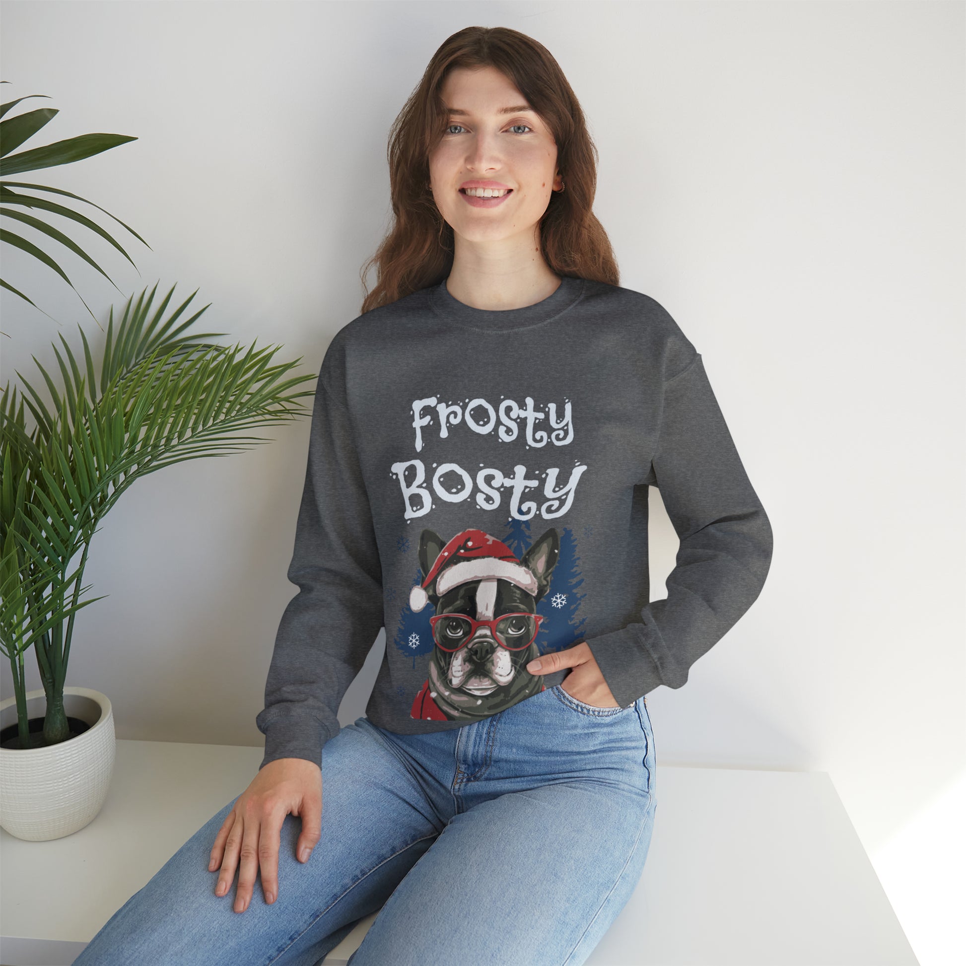 "Frosty Bosty" Christmas Unisex Crewneck Sweatshirt - French Boston