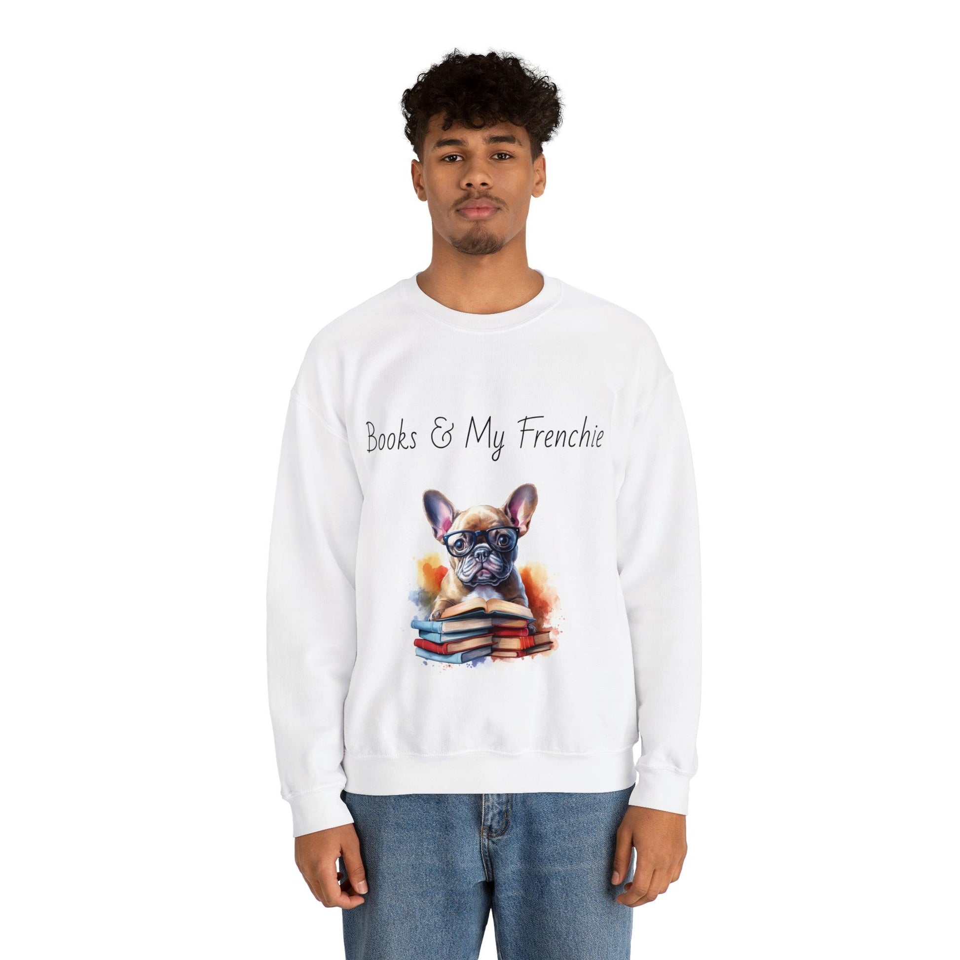 Books and Frenchies Unisex Crewneck Sweatshirt - French Boston