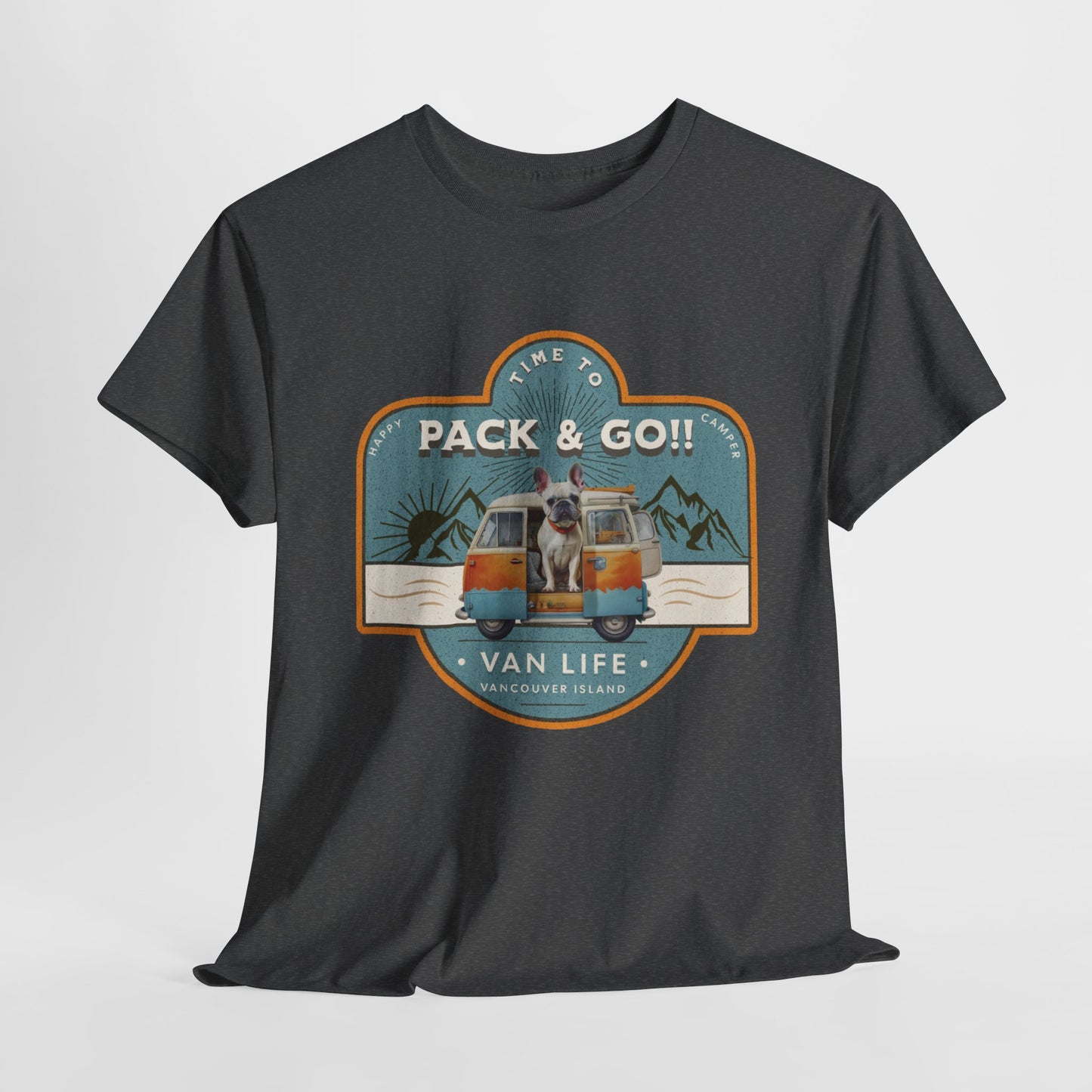 "Time to Pack & Go - Vancouver Island" French Boston T-Shirt - 100% Cotton