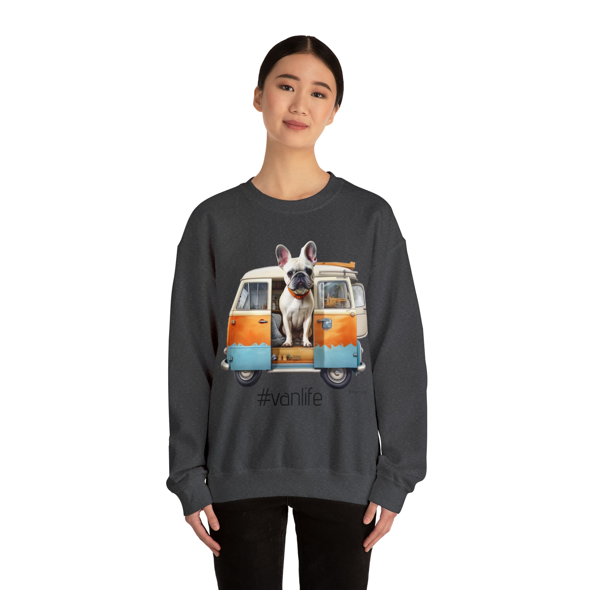 French Boston #Vanlife Unisex Crewneck Sweatshirt - French Boston