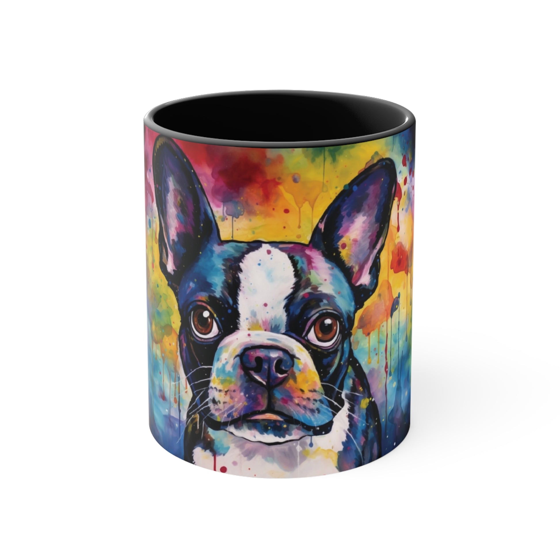 Boston Terrier Watercolor Ink French Boston Mug 11oz - French Boston