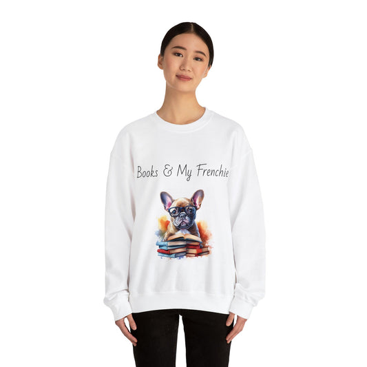 Books and Frenchies Unisex Crewneck Sweatshirt - French Boston