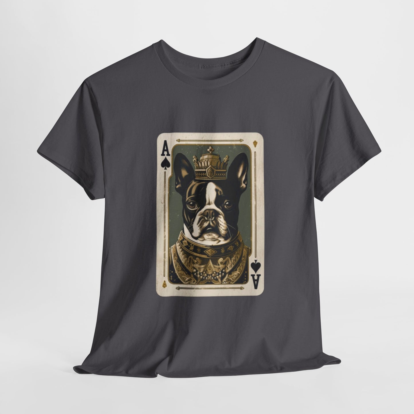 Boston Terrier Playing Card - French Boston Design T-Shirt - 100% Cotton