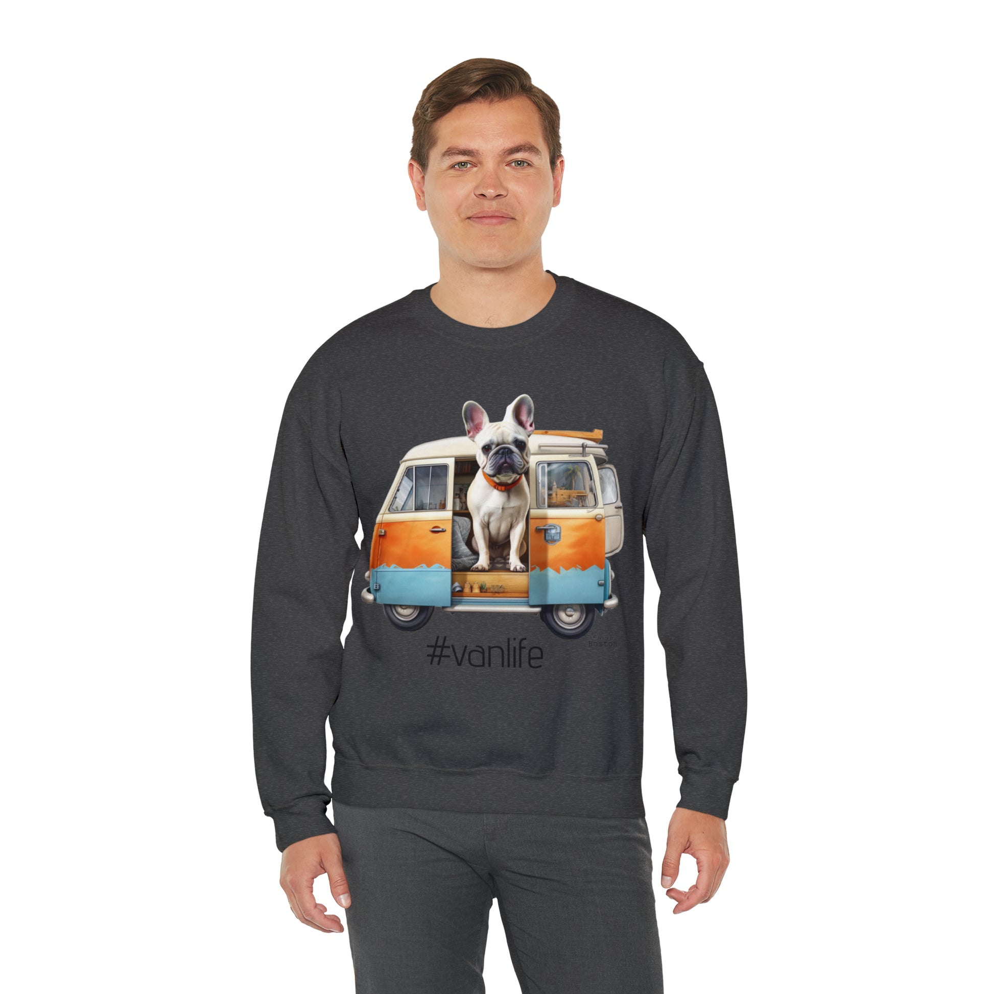 French Boston #Vanlife Unisex Crewneck Sweatshirt - French Boston