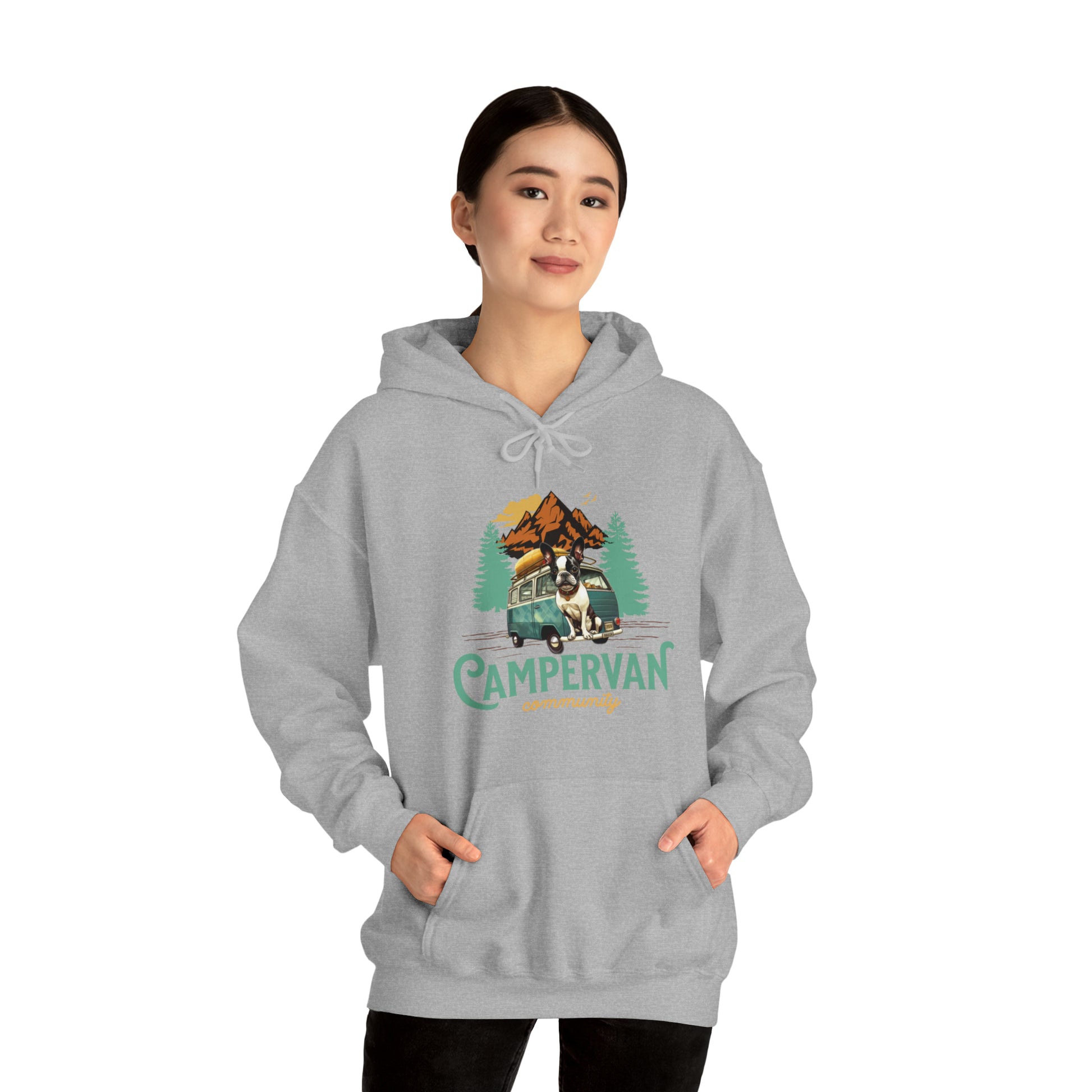 "Campervan Community" - French Boston Unisex Heavy Blend™ Hooded Sweatshirt - French Boston