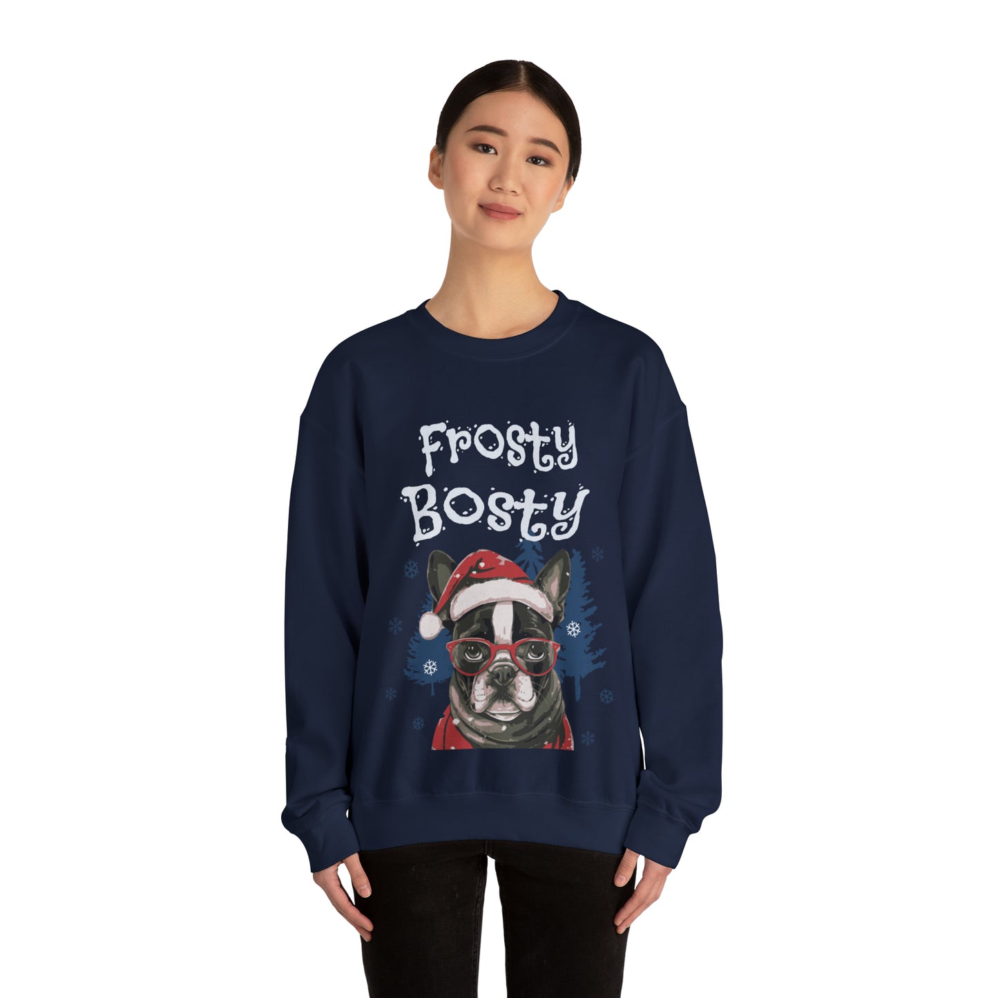 "Frosty Bosty" Christmas Unisex Crewneck Sweatshirt - French Boston