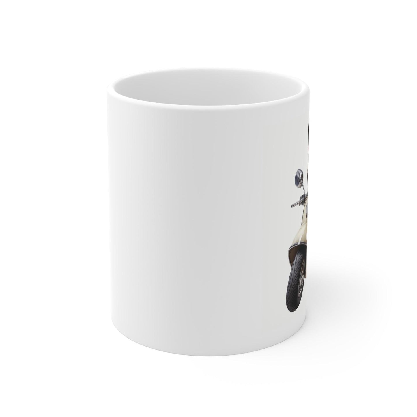 French Bulldog on Scooter Coffee Mug 11oz - French Boston