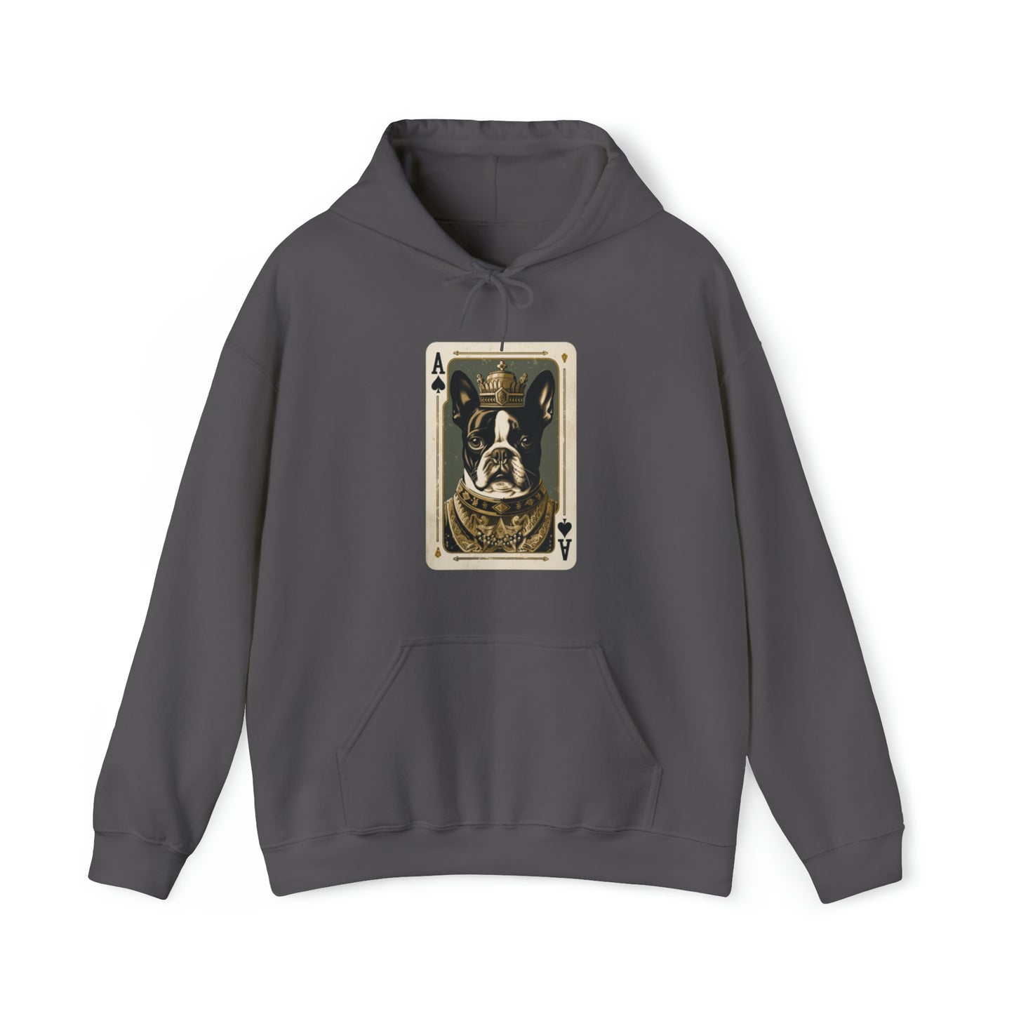 Boston Terrier Playing Card Desing- Unisex Heavy Blend™ Hooded Sweatshirt - French Boston