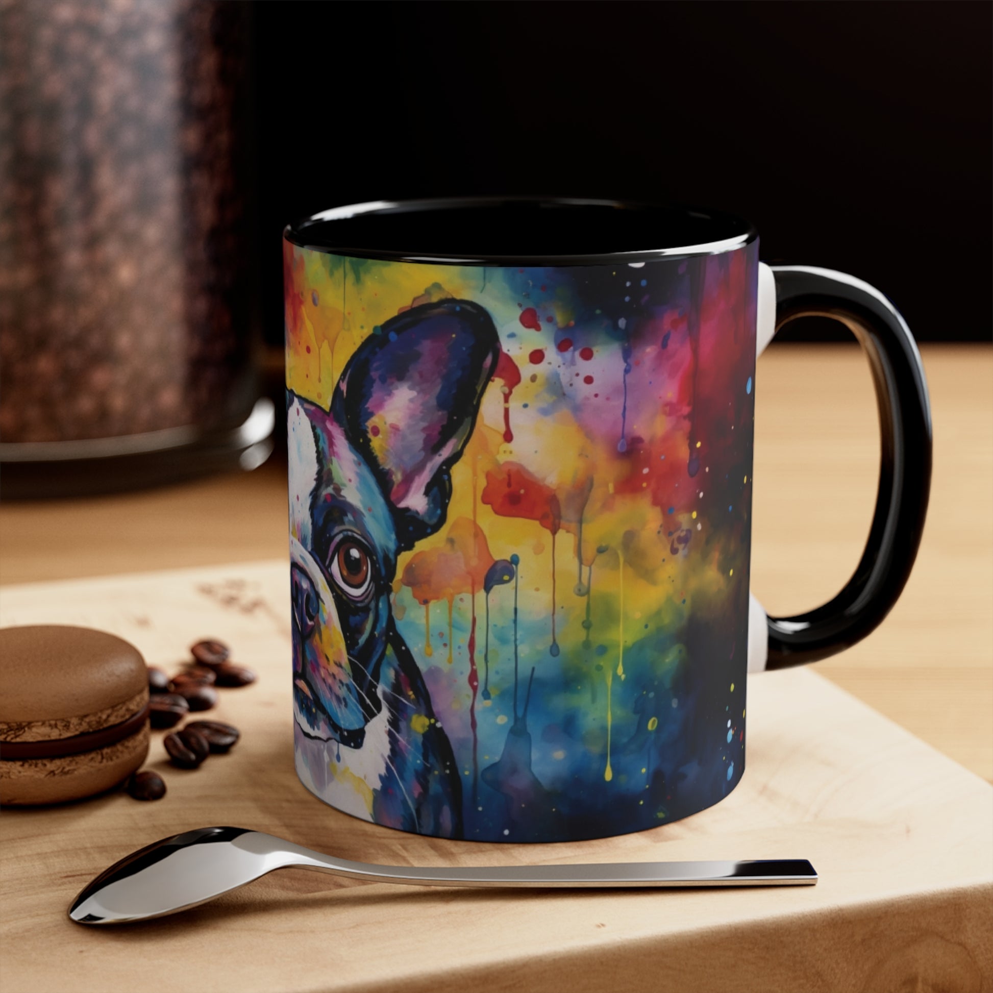 Boston Terrier Watercolor Ink French Boston Mug 11oz - French Boston