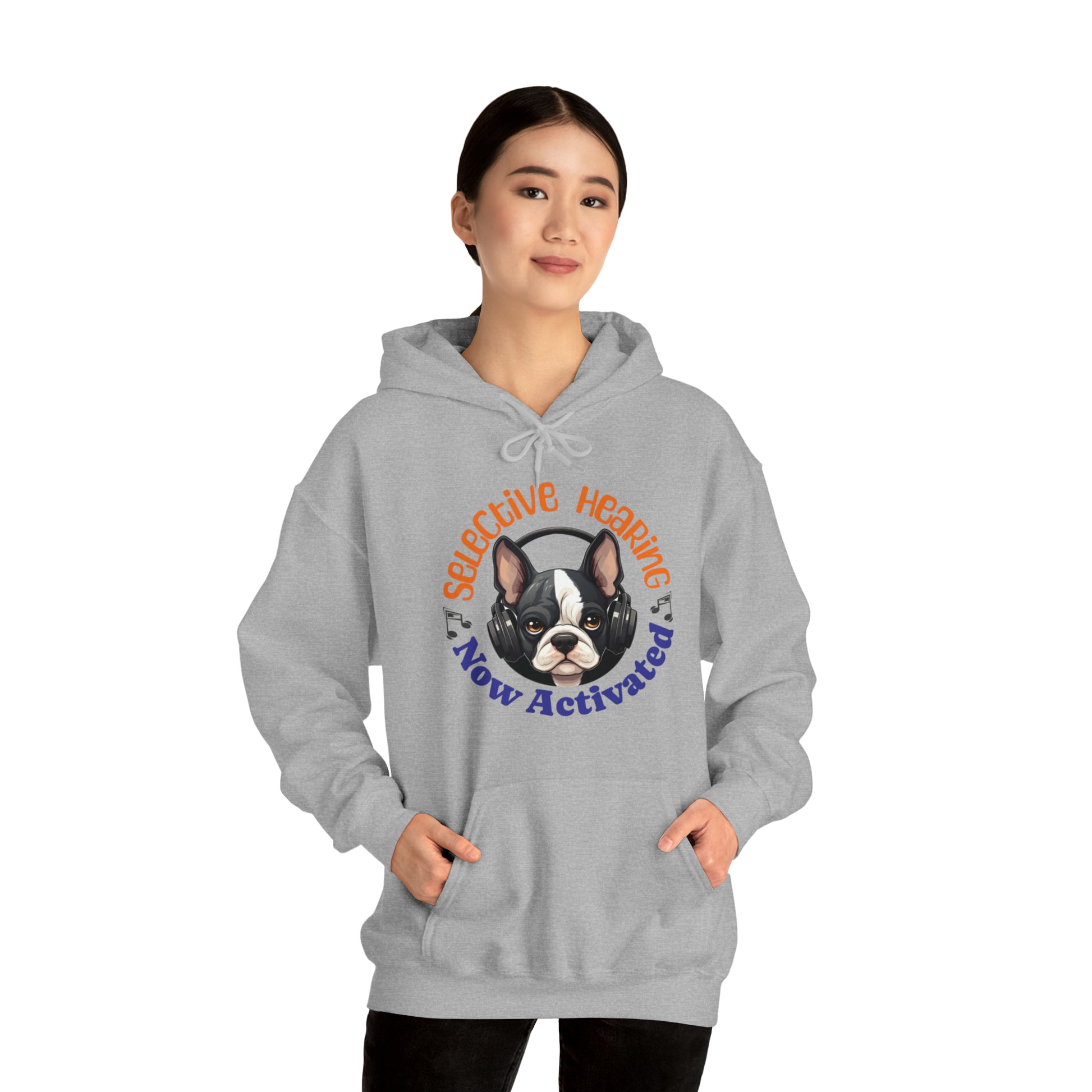 "Selective Hearing Now Activated" - Unisex Heavy Blend™ Hooded Sweatshirt - French Boston