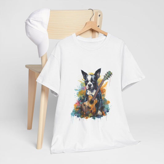 French Boston Guitar Watercolor T-Shirt