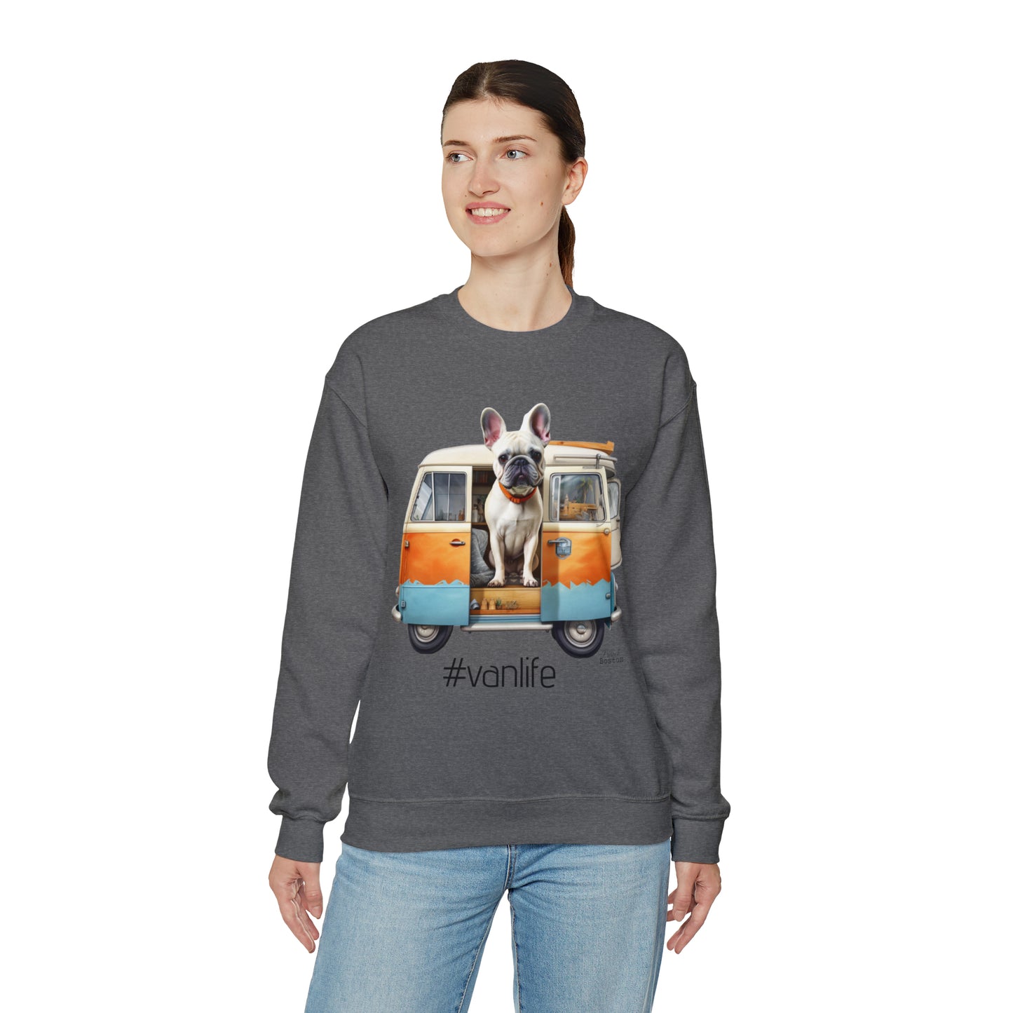 French Boston #Vanlife Unisex Crewneck Sweatshirt - French Boston