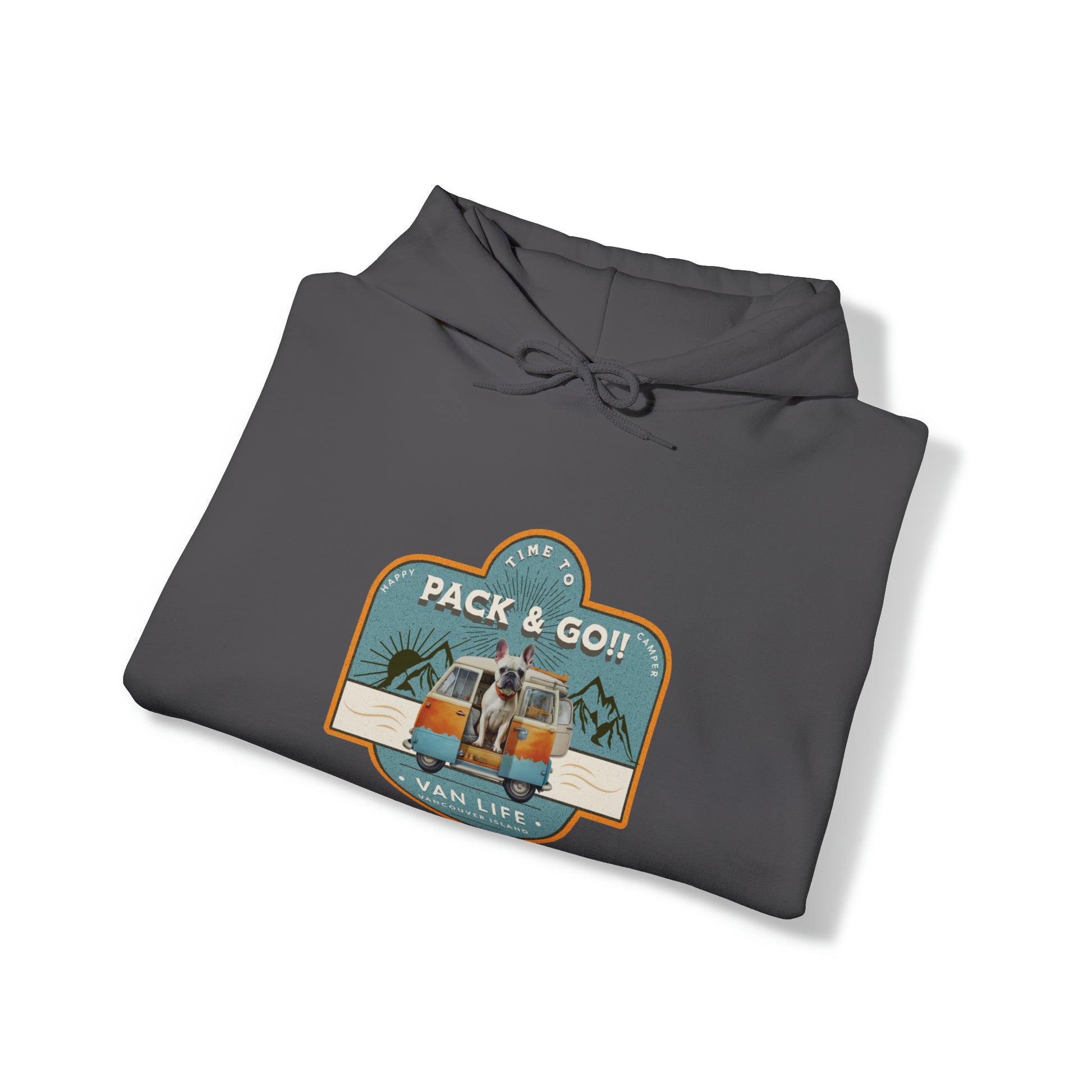 "Time to Pack & Go - Vancouver Island" - Unisex Heavy Blend™ Hooded Sweatshirt - French Boston