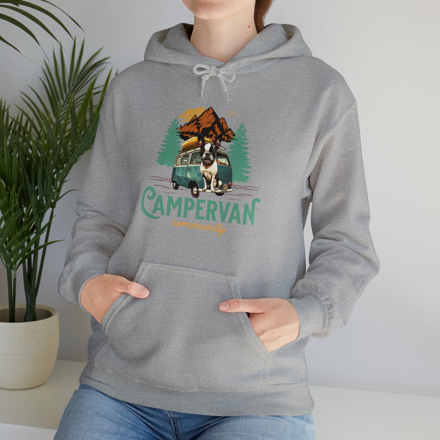 "Campervan Community" - French Boston Unisex Heavy Blend™ Hooded Sweatshirt - French Boston