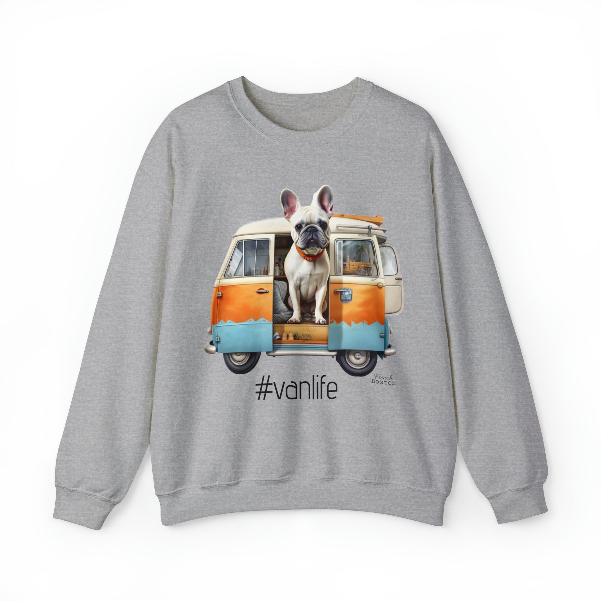 French Boston #Vanlife Unisex Crewneck Sweatshirt - French Boston