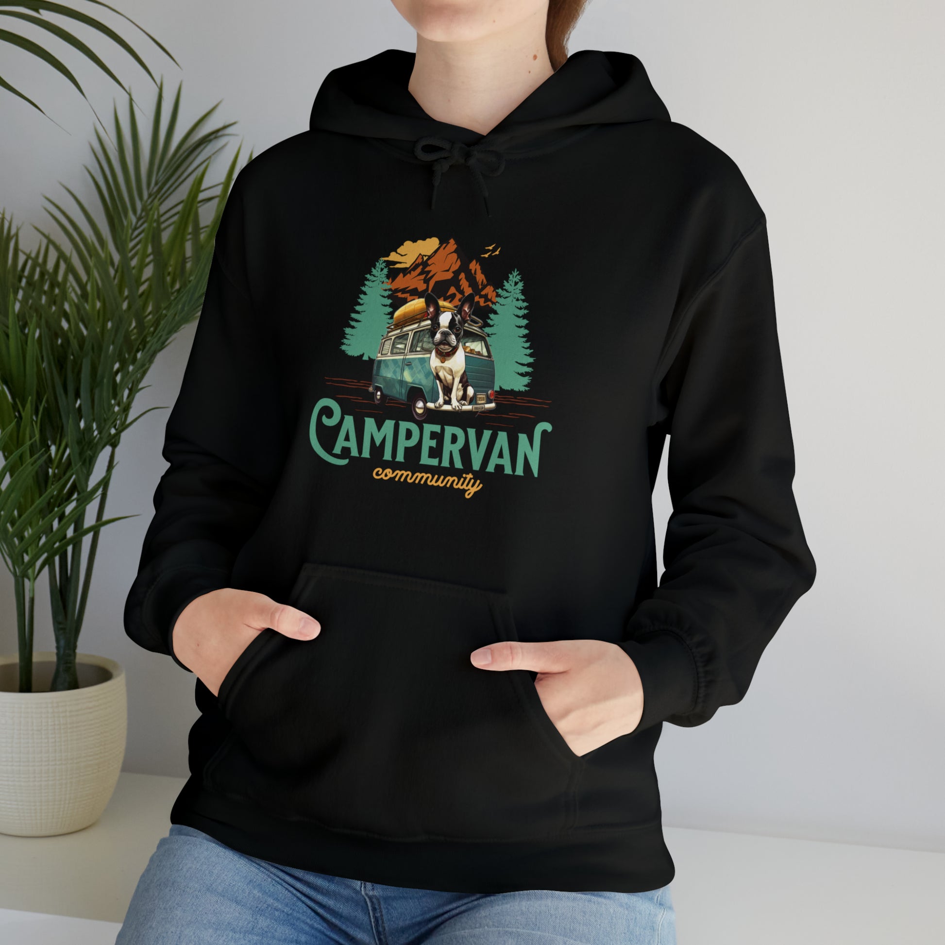 "Campervan Community" - French Boston Unisex Heavy Blend™ Hooded Sweatshirt - French Boston