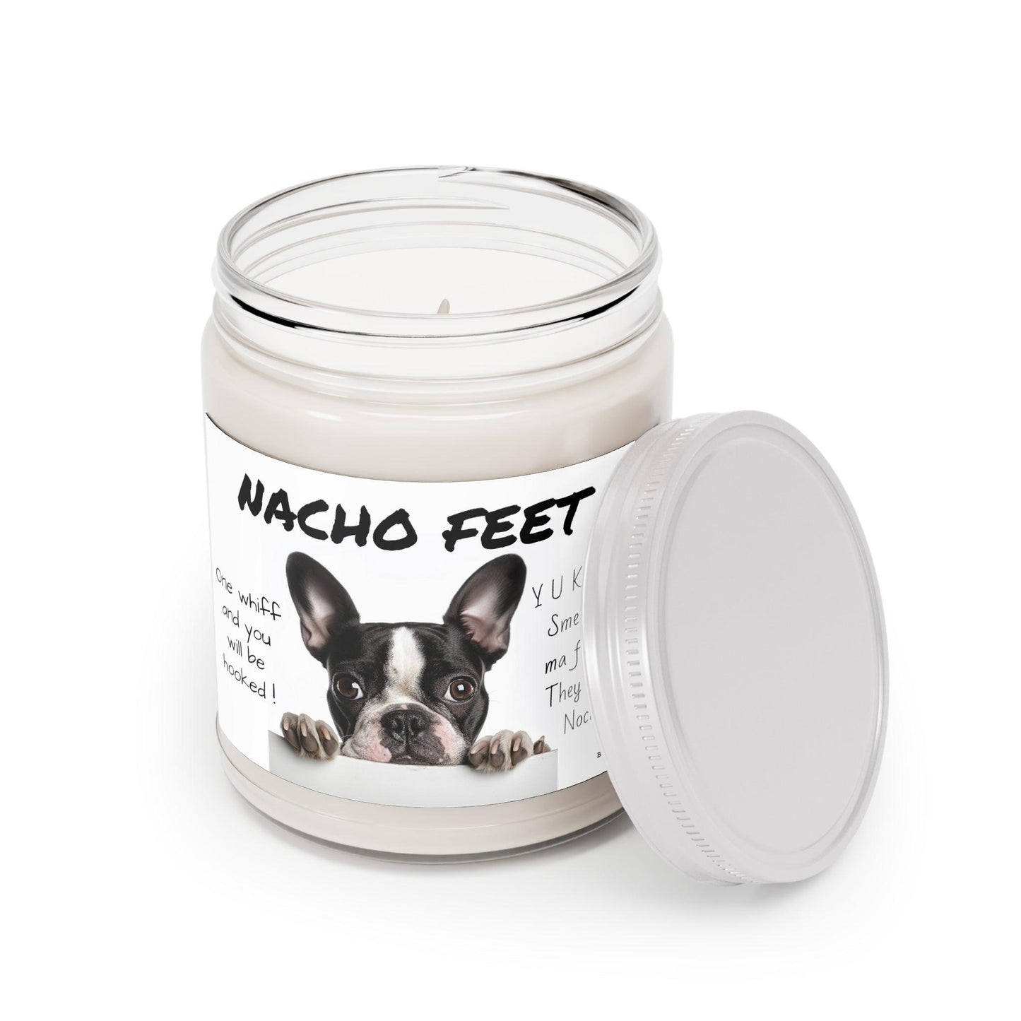 Nacho Feet Scented Soy Candle, 9oz - "Y U Keep Smellin Ma Feetz? They Mine, Nachos!" Comfort Spice Scent - French Boston