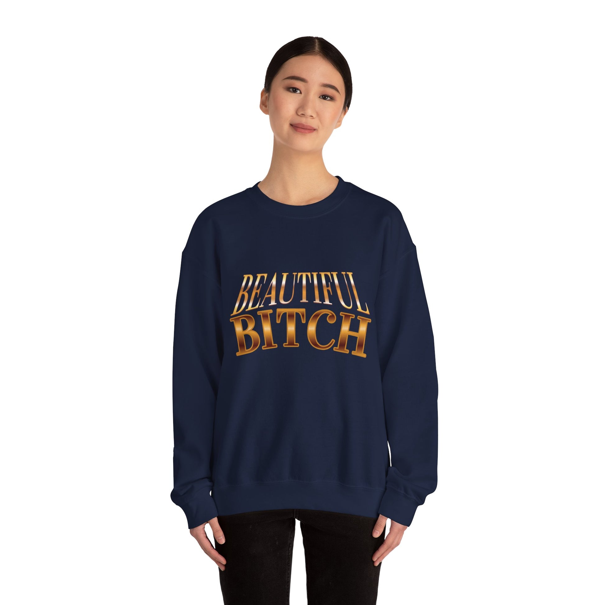 "Beautiful Bitch" - French Boston Funny Themed Sweatshirt - French Boston