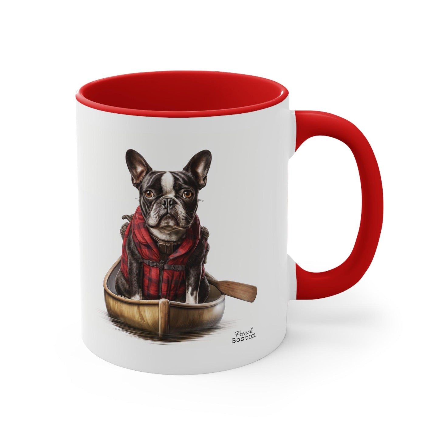 Boston Terrier in Canoe Mug - French Boston