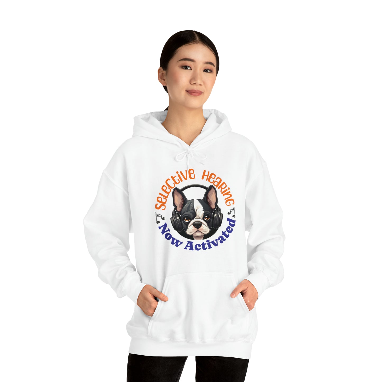 "Selective Hearing Now Activated" - Unisex Heavy Blend™ Hooded Sweatshirt - French Boston