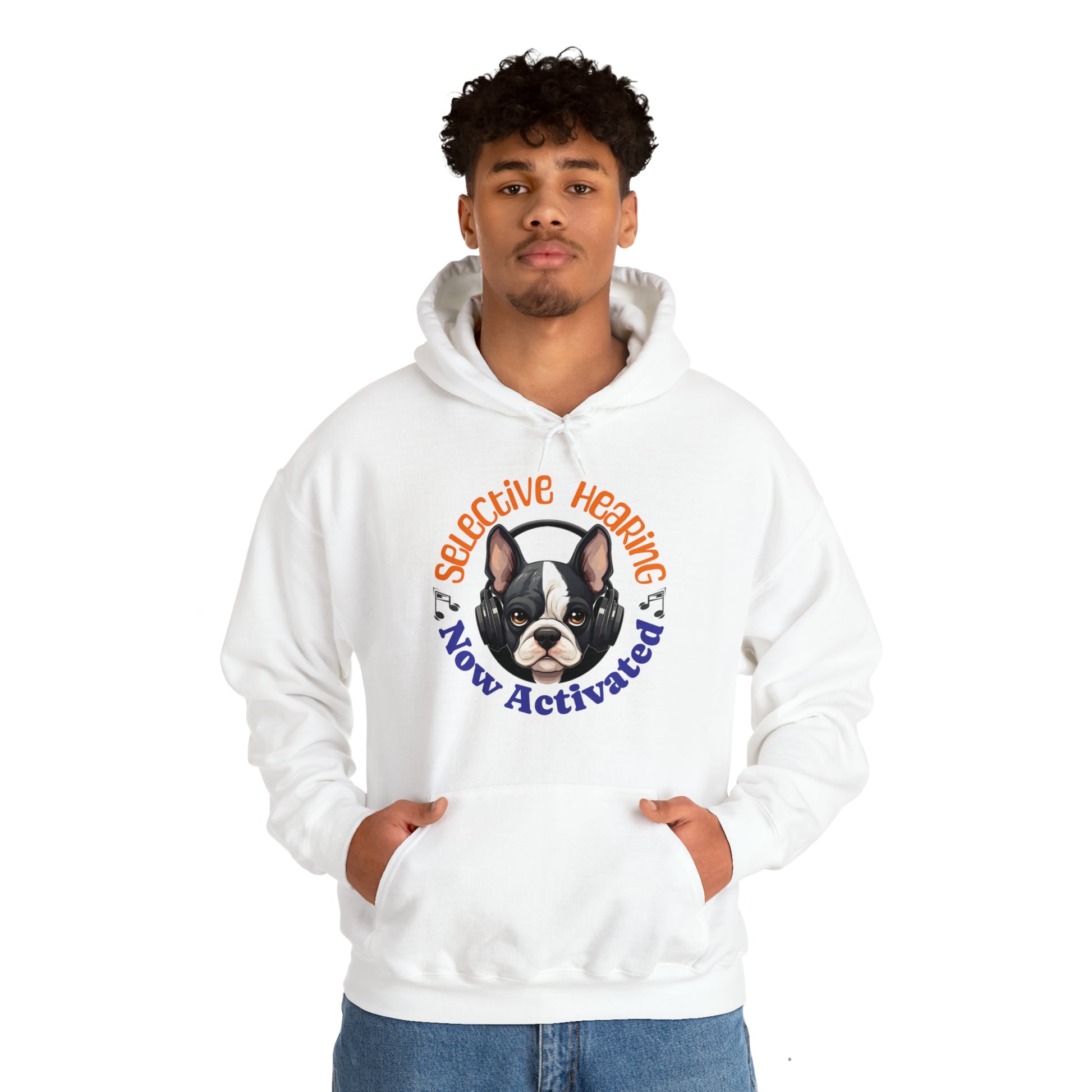 "Selective Hearing Now Activated" - Unisex Heavy Blend™ Hooded Sweatshirt - French Boston