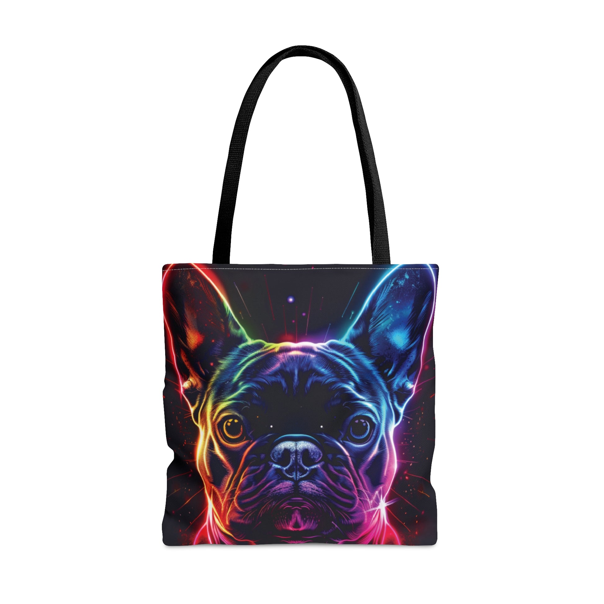 French Bulldog Neon themed Tote Bag (AOP) - French Boston