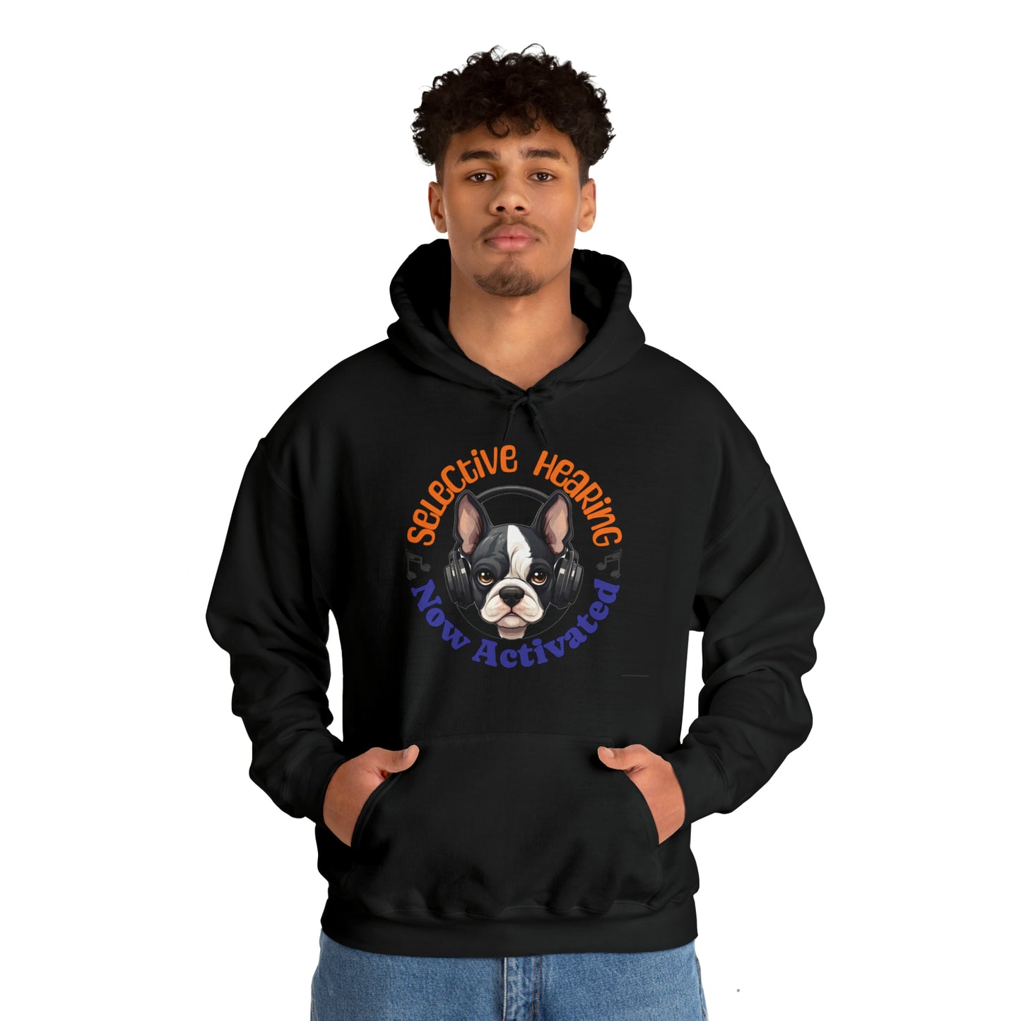 "Selective Hearing Now Activated" - Unisex Heavy Blend™ Hooded Sweatshirt - French Boston