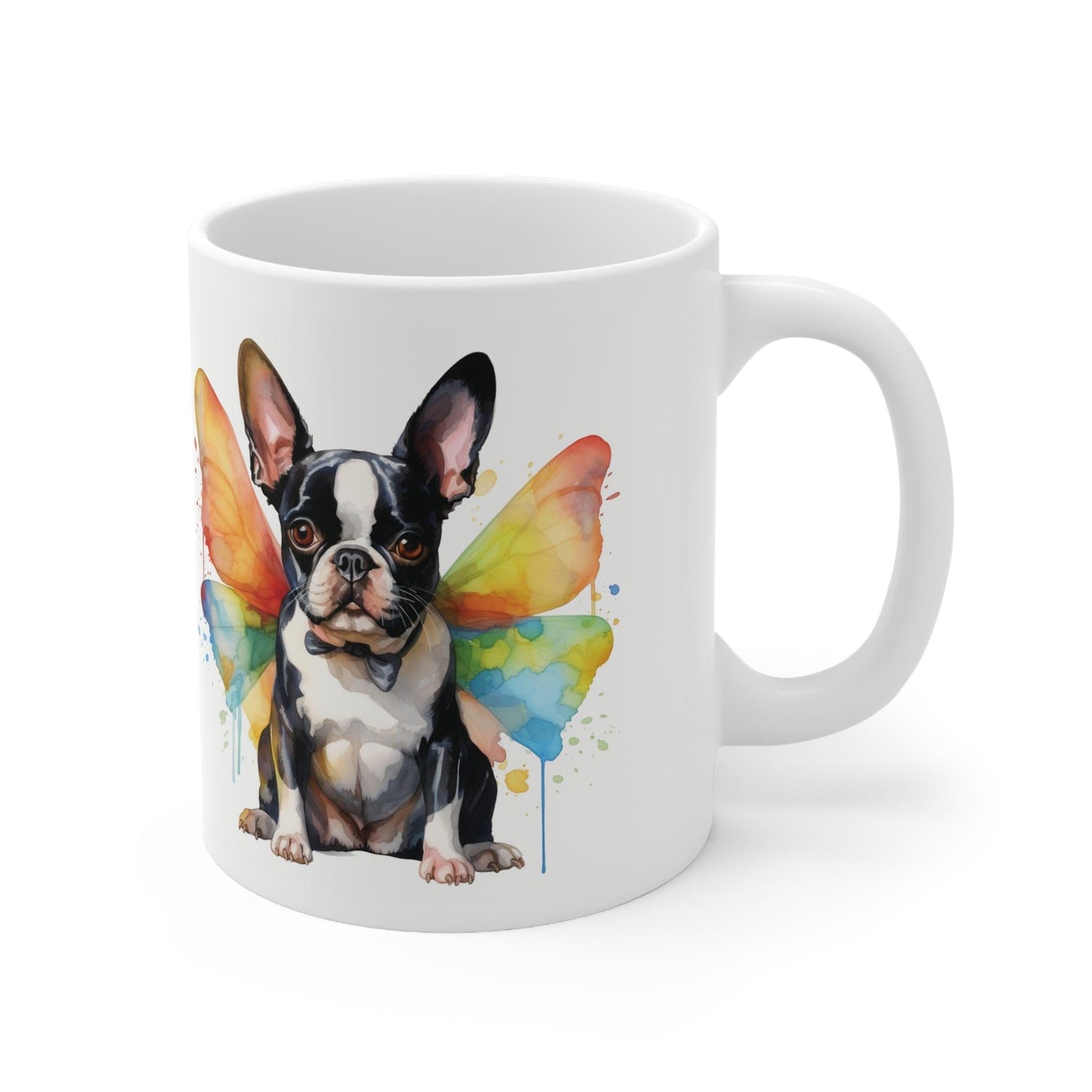 Butterfly French Boston Terrier Ceramic Mug 11oz - French Boston